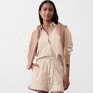 BANANA REPUBLIC WOMENS LONG SLEEVE SEERSUCKER SHIRT‎ NWT Size XS